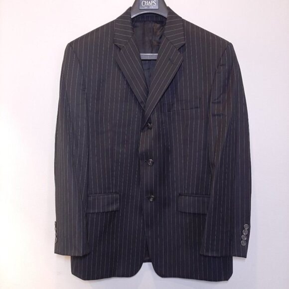Vintage CHAPS Pinstripe Blazer Jacket Wool Suit Sport Coat Business Mens 40S - Picture 13 of 13